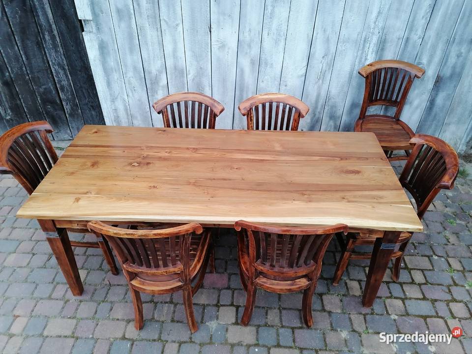 100 drzewo Teekowe stół 7 krzeseł Stoły lubelskie Wąwolnica sprzedam