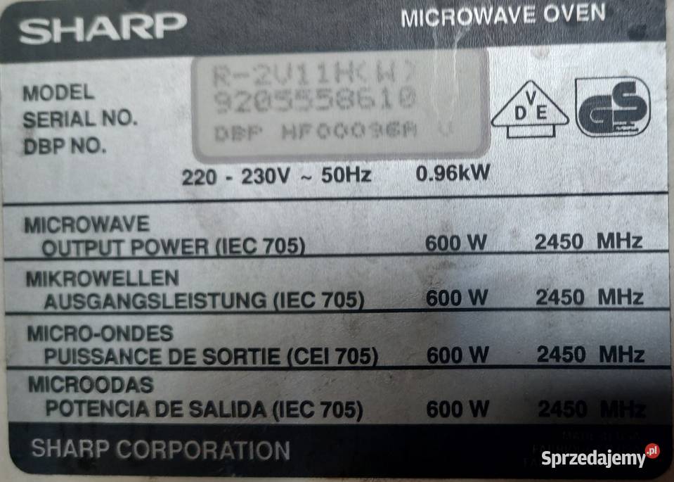 sharp r2v11h CZĘŚCI śląskie Rydułtowy