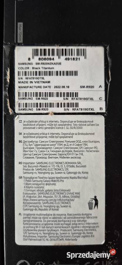 SMARTWATCH SAMSUNG GALAXY WATCH 5 PRO SMR920 Jastrzębie-Zdrój