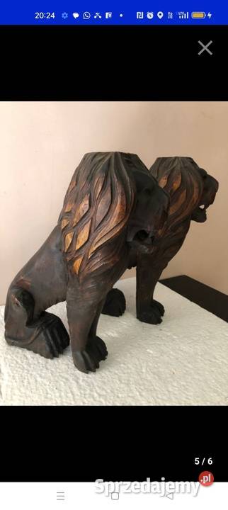 RZEŻBA PARA LWY 1900R Bielsko-Biała