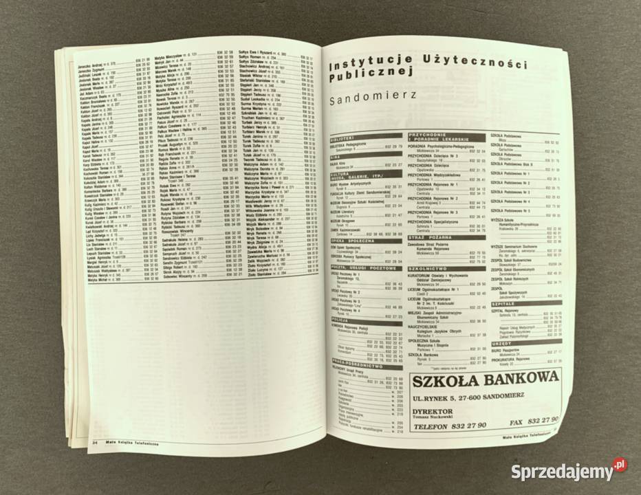 Mała ksiażka telefoniczna Sandomierz 1997 Stalowa Wola sprzedam