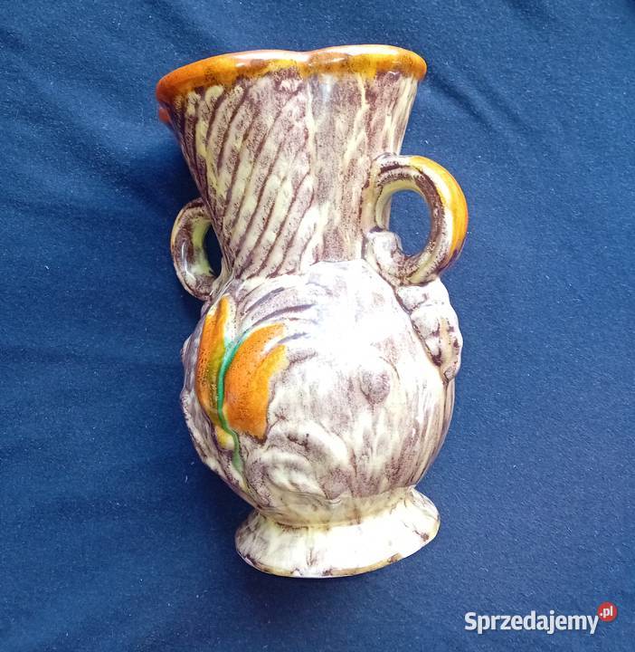 Wazon amfora ceramika z polewą uranową Jasba Koźminek
