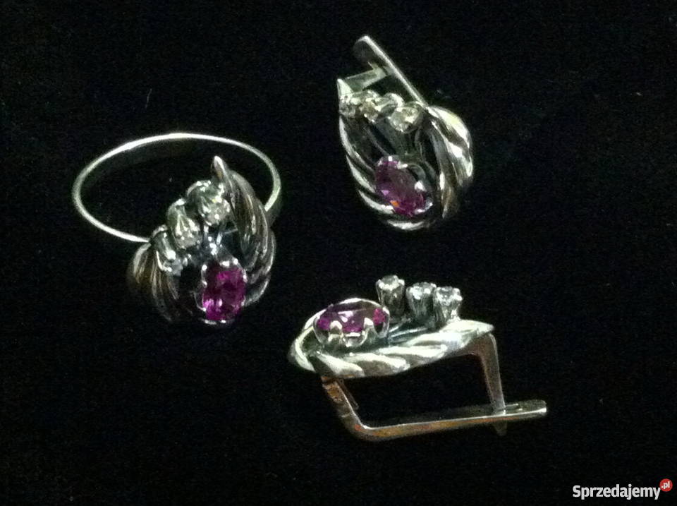 Srebrny komplecik z turmalinami Lublin