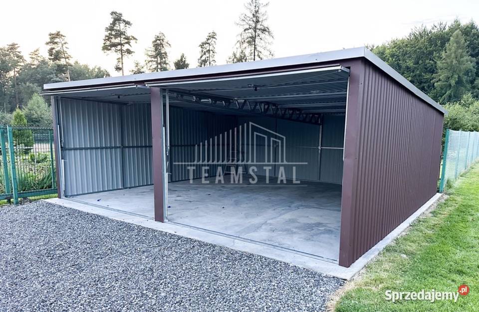 GARAŻ BLASZANY 6m x 7m spad w tył pion TS495 Szczecinek