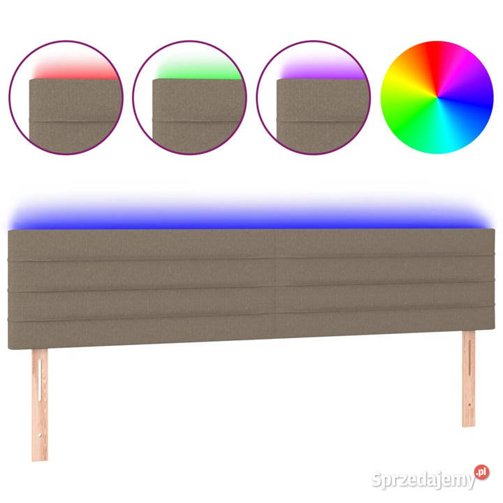 Zagłówek do łóżka z LED taupe 200x5x7888 tkanina Warszawa sprzedam