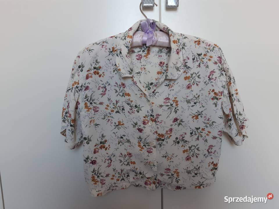 Vintage PRL Krótka bluzka w kwiatki Warszawa