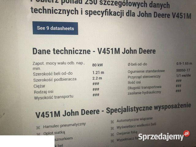 John Deere V451M Rotor sprzedam