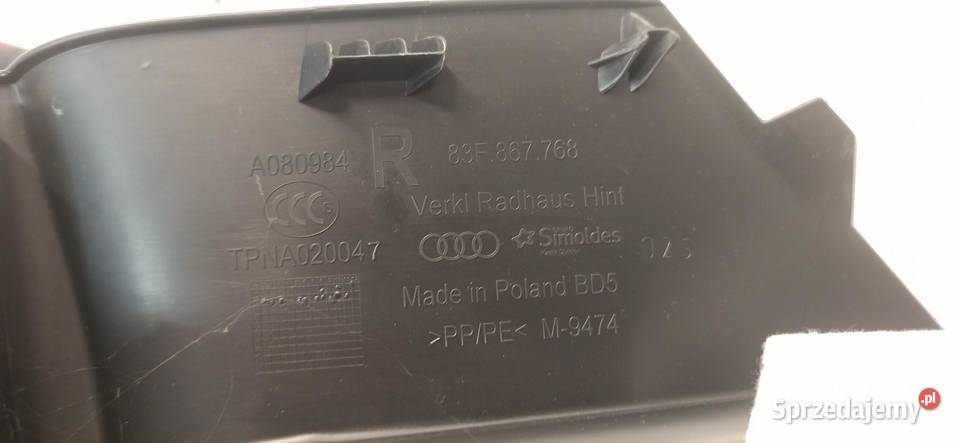 AUDI Q3 83A OSŁONA SŁUPKA PRAWY TYŁ 83F867768 osobowe sprzedam