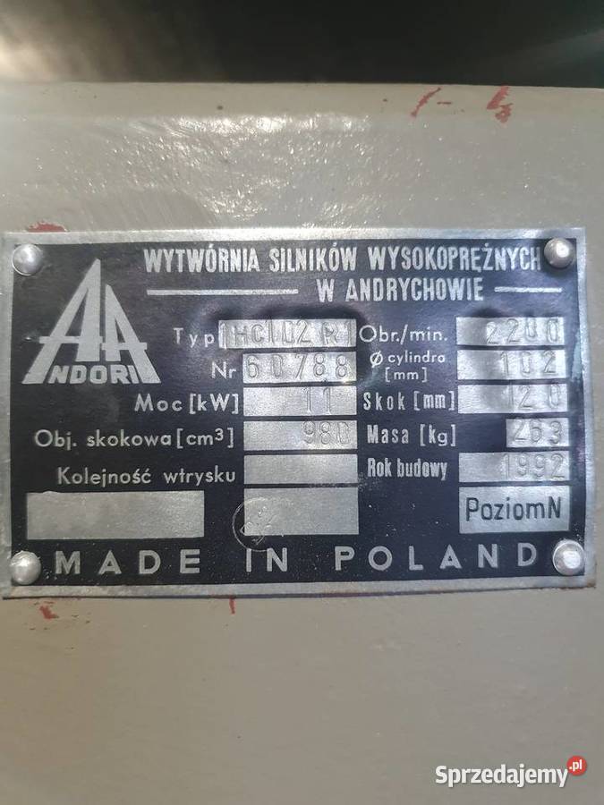 Nowy Silnik Andoria S15 1hc102r z plombami małopolskie