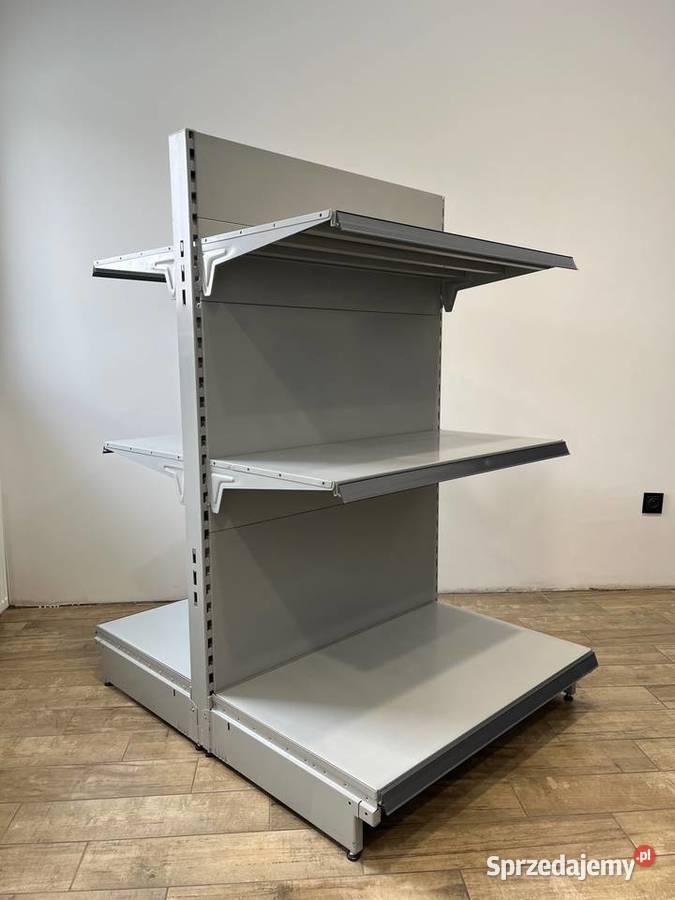 Regał środkowy sklepowy metalowy gondola szary Ostrołęka