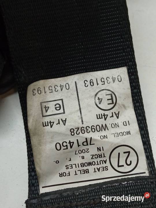 PAS BEZPIECZEŃSTWA LEWY TYŁ E15 Toyota Auris I