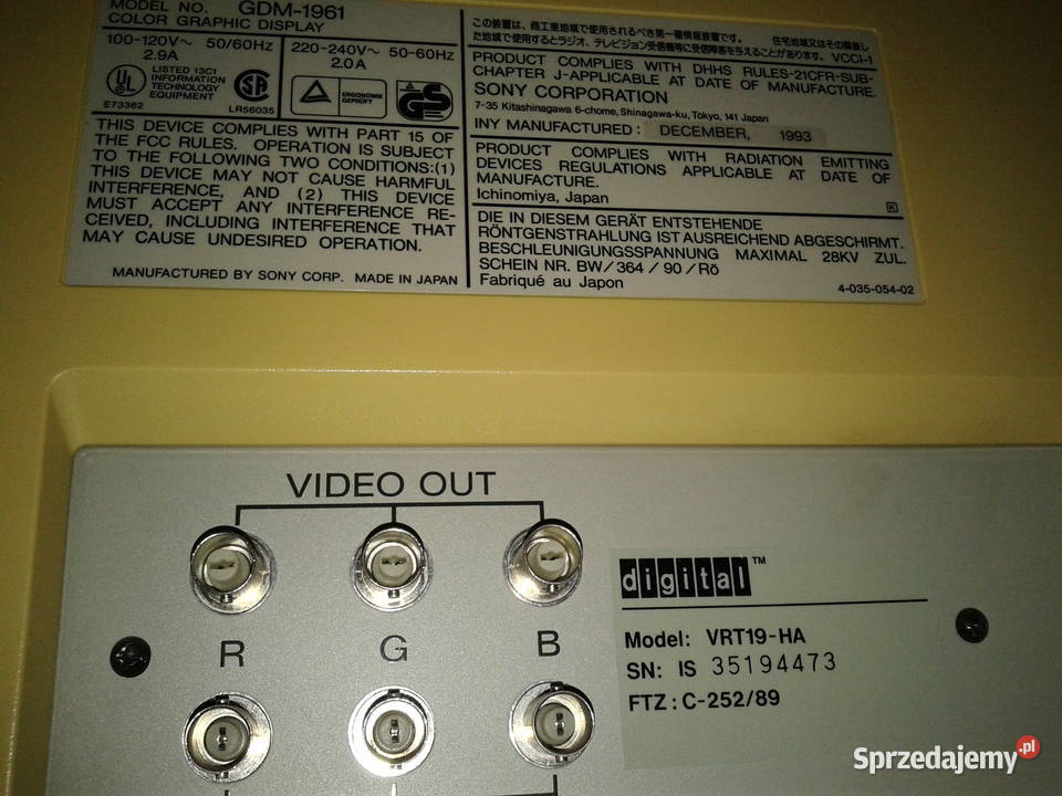 Monitor Sony VRT19HA GDM1961 Legnica