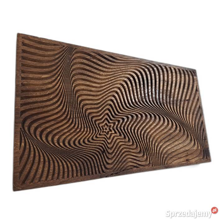 Abstrakcyjna dekoracja z drewna hipnotyczny wzór Malechowo