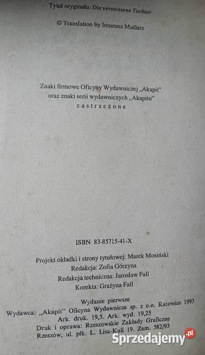 Jadwiga CourthsMahler Wygnana córka Akapit 1993 Koźminek