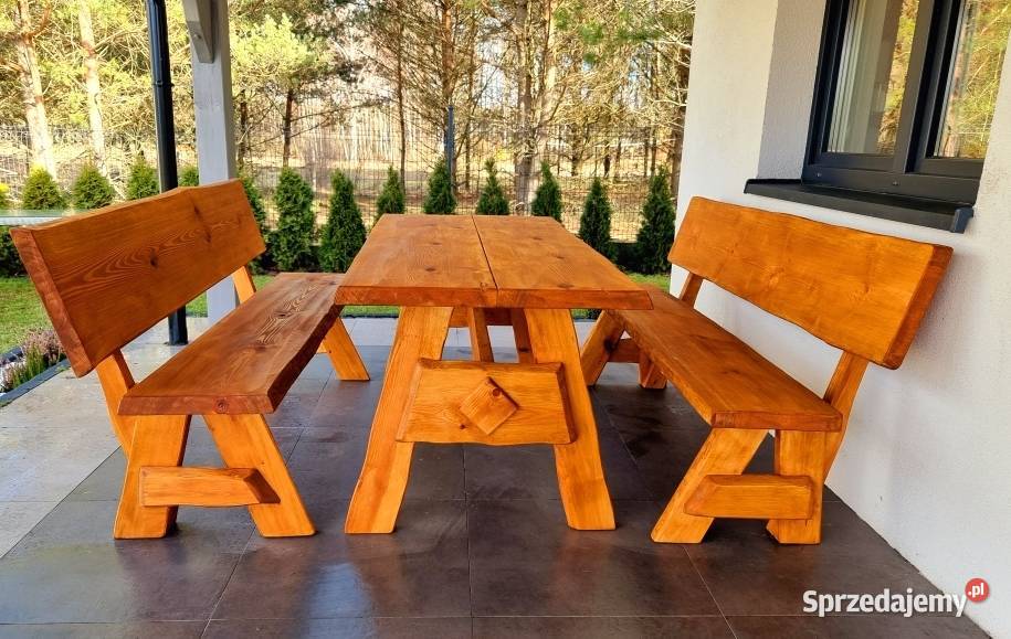 Meble ogrodowe drewniane do barulokalu stół Chojnice