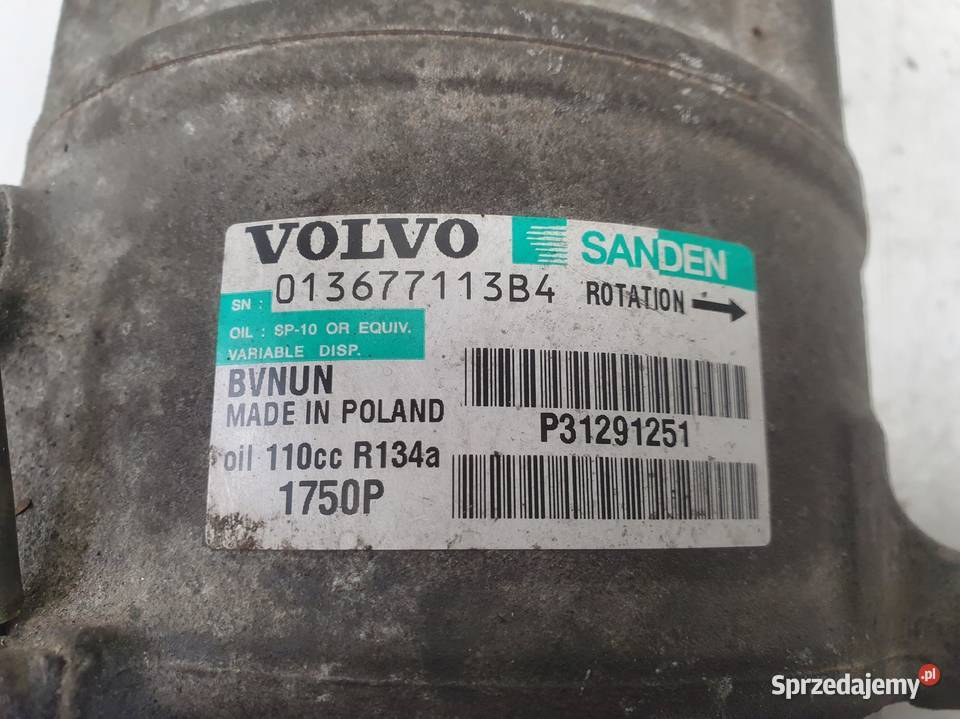 SPRĘŻARKA KLIMATYZACJI Volvo S60 II 16 D2 osobowe lubelskie Chełm