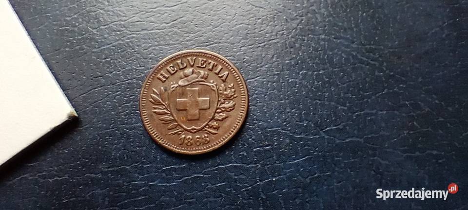 Stare monety 1 rappen 1868 Szwajcaria Lesko