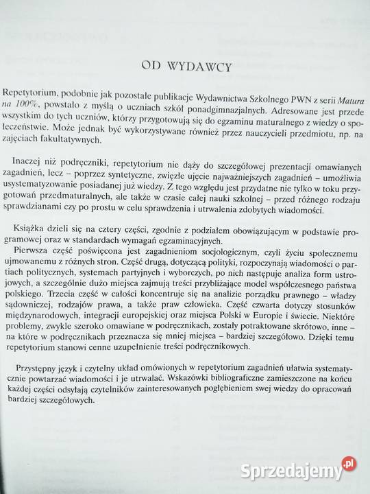 Matura na 100 repetytorium wiedza o Warszawa sprzedam