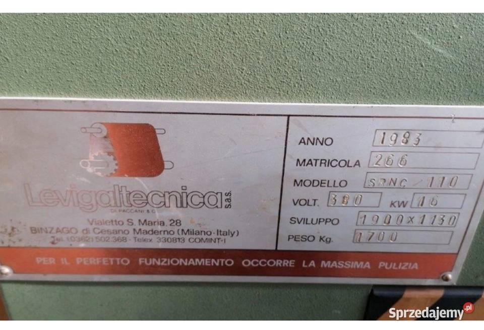 Szlifierka szerokotaśmowa Levigaltecnica Wejherowo