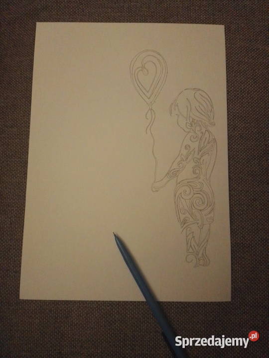 Rysunek pierwsza miłość cienkopis A4 200gm2 Warszawa