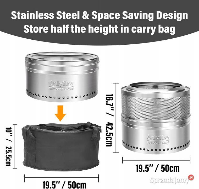 Bezdymne palenisko palone drewnem 50 stal Myszyniec