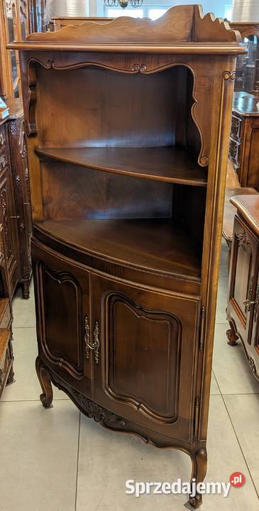 Narożna otwarta witryna ludwikowska orzechsklep Antyki, Sztuka, Kolekcje