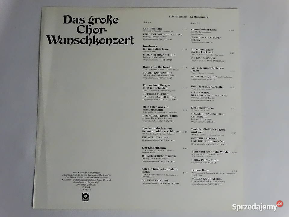 Das groe Chor Wunschkonzert 3 x LP winyl Płyty i kasety Biłgoraj