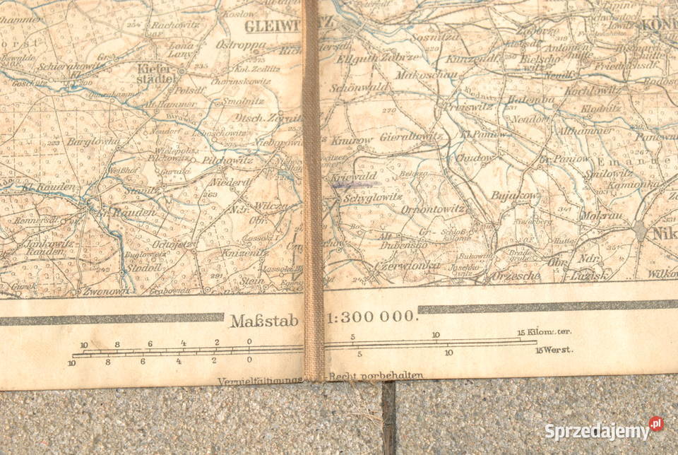 Stara mapa 1914 dokument militaria antyk śląskie
