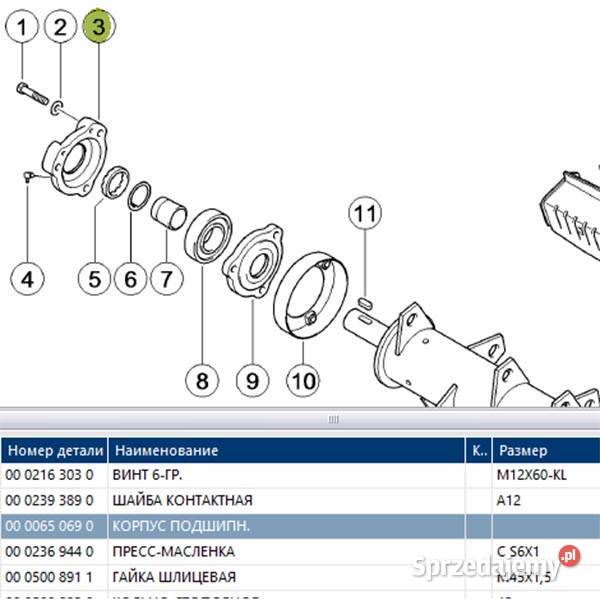 0000650690 Obudowa łożyska Claas Agri Parts