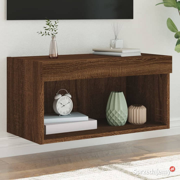 Szafka pod TV z LED kolor brązowy dąb 60x30x30 Warszawa