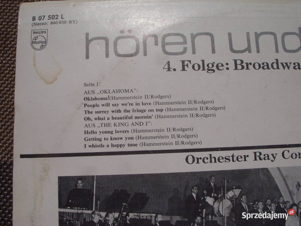 wINYL lp ray conniffbrodway in rythm Philips dolnośląskie Wołów