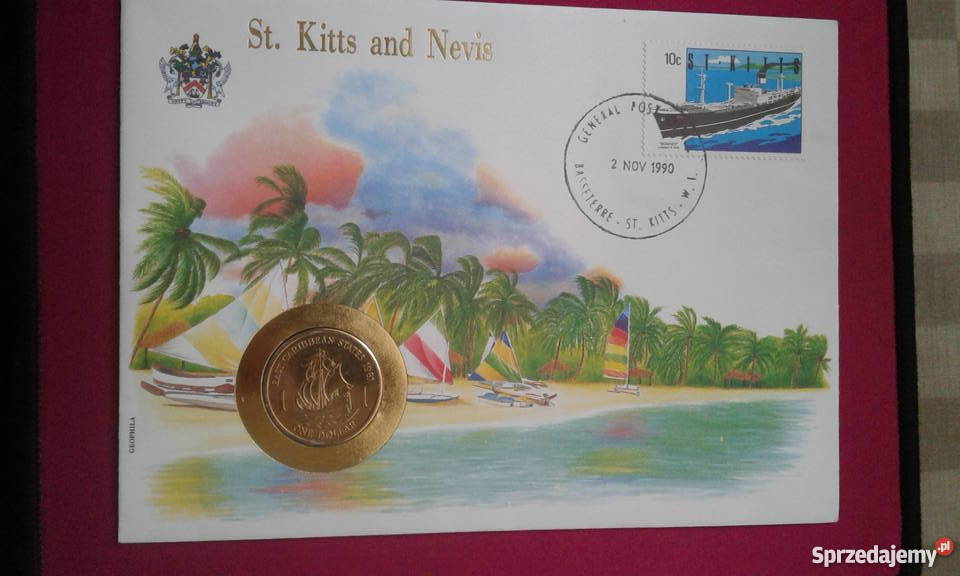 1 Dolar StKitts Nevis 1981 r UNC Blister Konin
