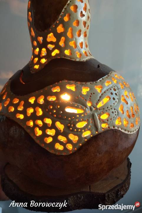 Lampka nocnaręcznie wykonana z tykwy Oświęcim