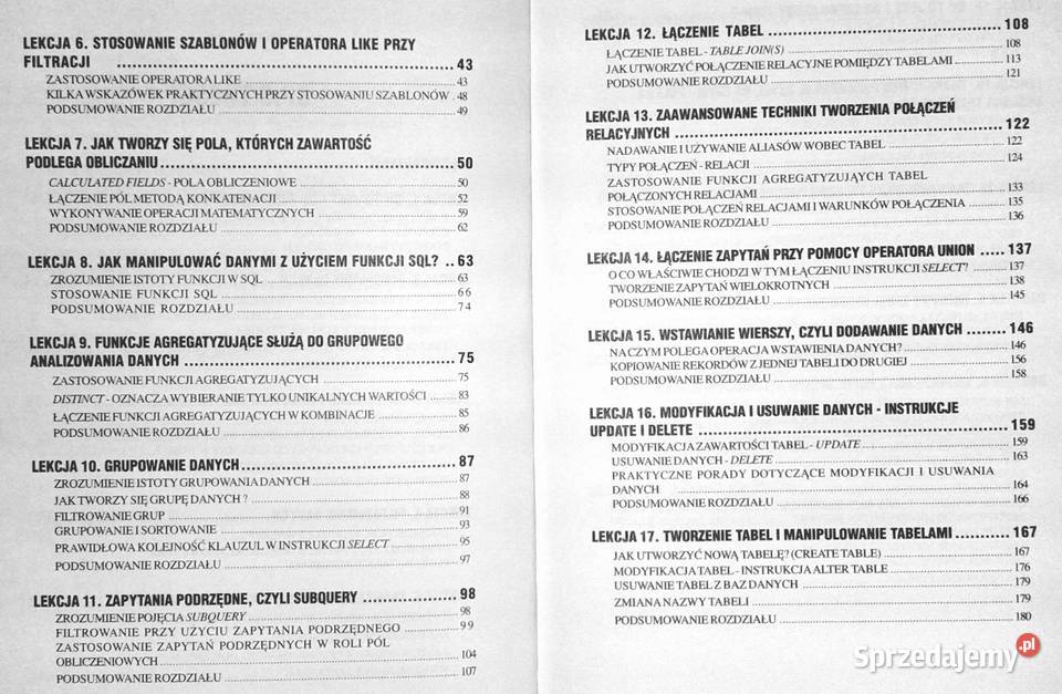 Poznaj SQL w 10 min Krótkie lekcje Ben Forta lubelskie Chełm