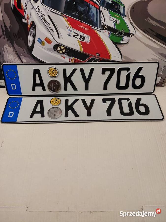 Tablica rejestracyjna Niemcy 2 sztuki AKY706 opolskie