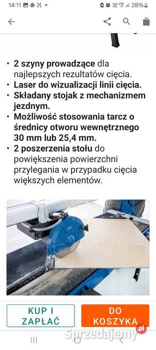 Przecinarka stołowa do płytek scheppach stan bd Kutno