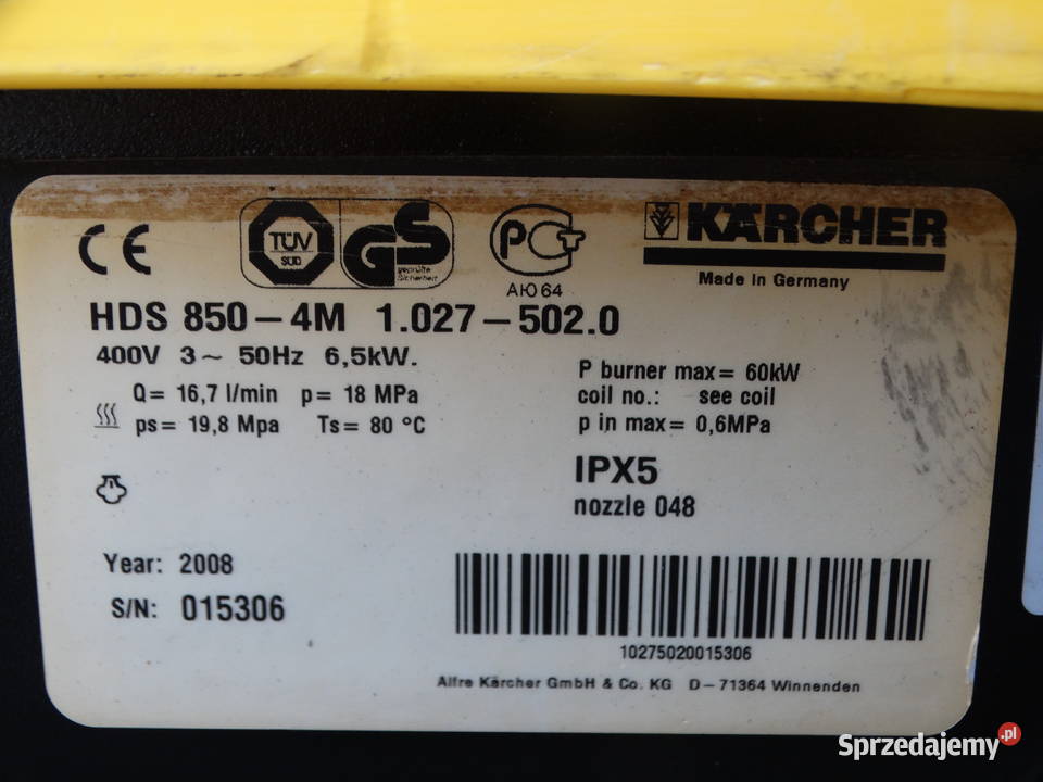 Myjka Ciśnieniowa Karcher HDS 850 4M DOSTAWA Radom