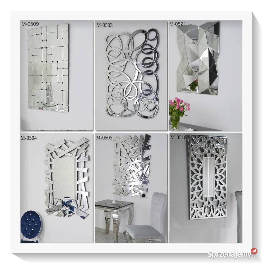 Lustro na ścianę glamour wiszące dekoracyjne inny kolor Warszawa