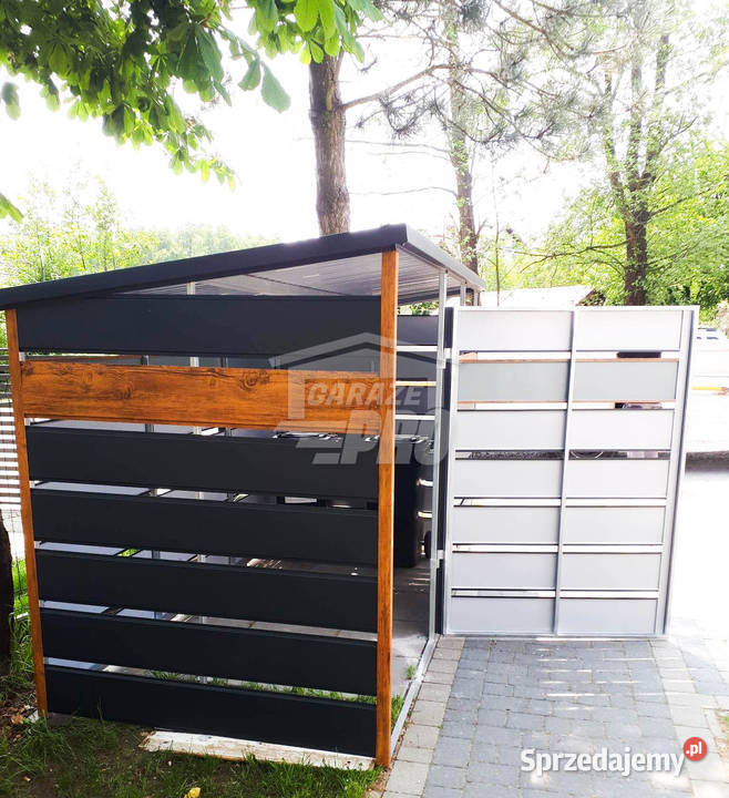 Wiata śmietnikowa 2x15 antracyt drewnopodobny Sprzedaż dolnośląskie Wrocław