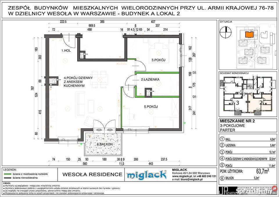 3 pokoje 64m2 Warszawa Wesoła Armii Krajowej 5971zł/m2