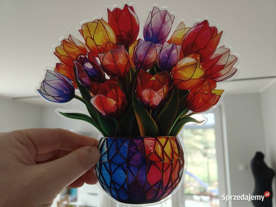 Nowy witraż witrażyk dekoracja okienna łapacz Płock