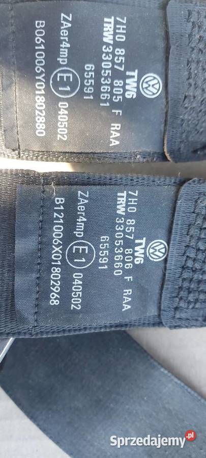 Pas bezpieczeństwa lewy prawy VW T5 7H0857805F osobowe Szczecin sprzedam