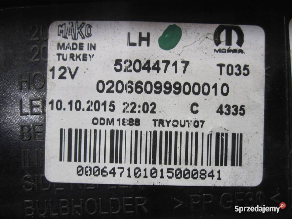 FIAT DOBLO II LIFT 16r lampa lewa tył 52044717 Kielce sprzedam
