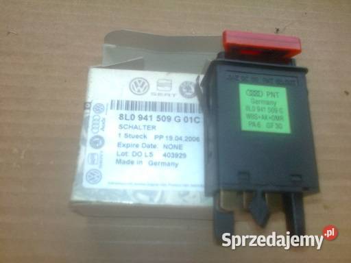 WŁĄCZNIK ŚWIATEŁ AWARYJNYCH 8L0941509G AUDI ŁÓDŹ