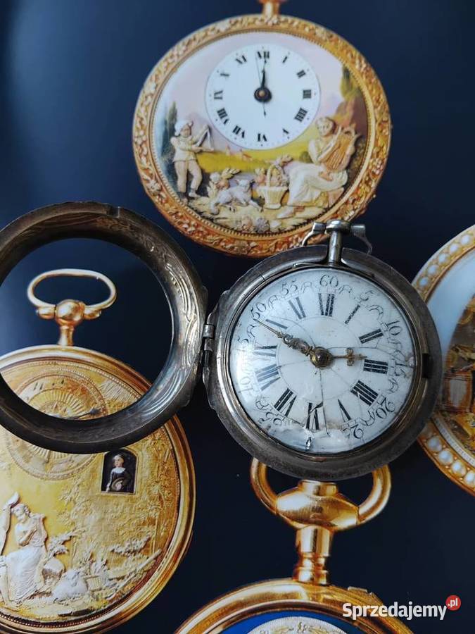 J Miller Srebrny zegarek kieszonkowy 1760 Wagowo