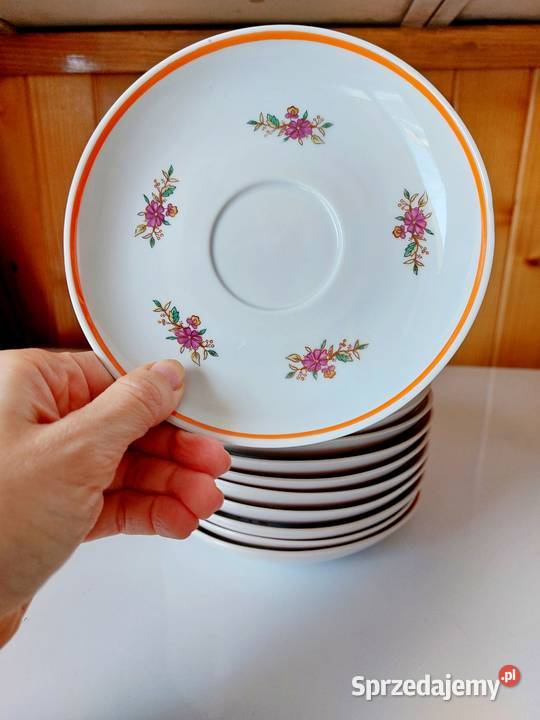 talerzyki porcelana Chodzież 10 sztuk kawa białe Poznań sprzedam