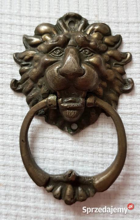 stara mosiężna kołatka do drzwi lew śląskie Ruda Śląska sprzedam