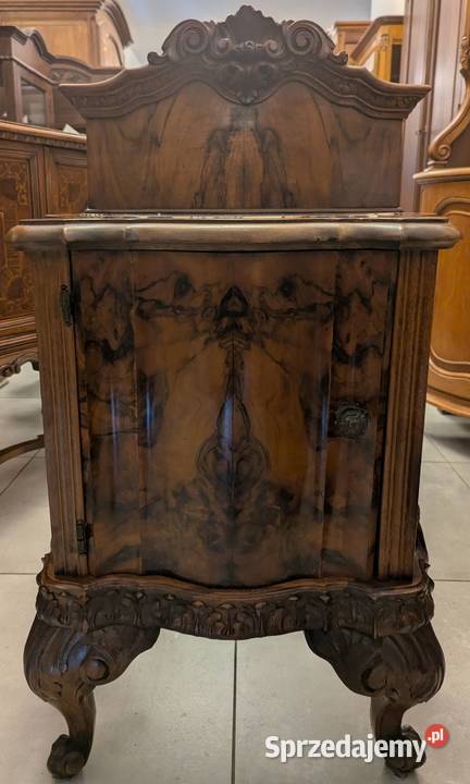 Wspaniała szafka neobarokowa orzech z czeczotą śląskie Dąbrowa Górnicza