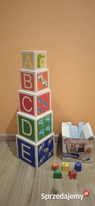 Drewniane sensoryczne kostki do układania w stos sprzedam