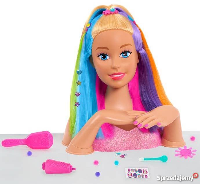 Barbie Deluxe głowa do Stylizacji Czesania Plastik